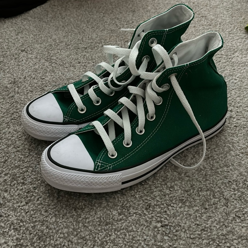 Worn once green high top converse!